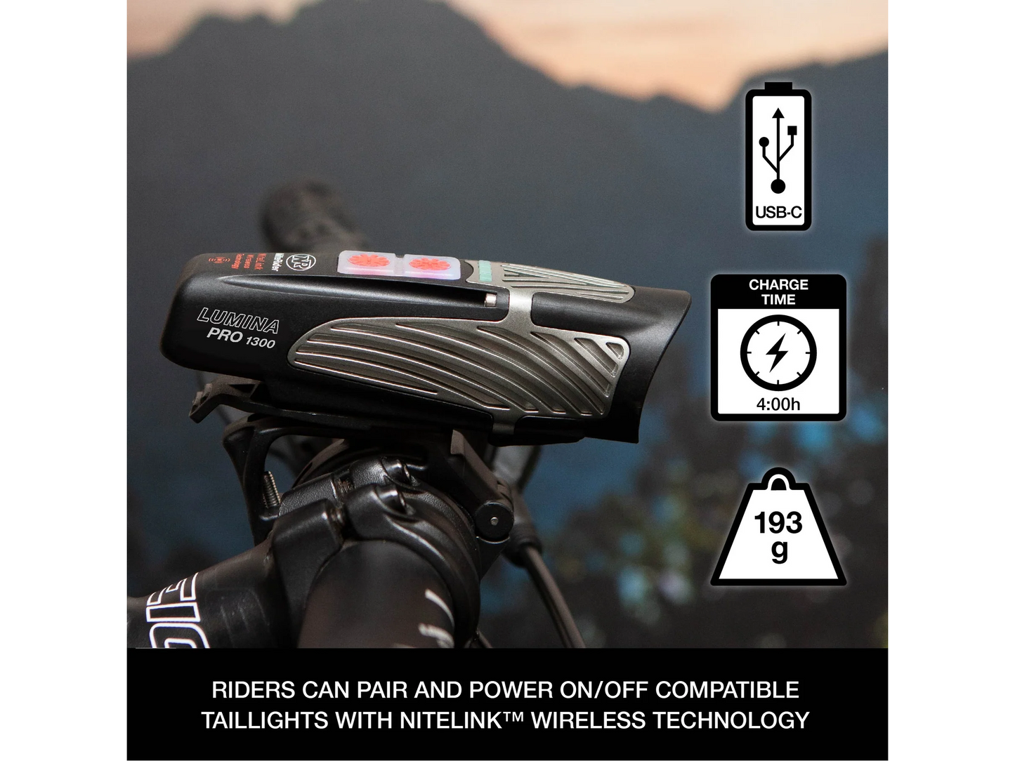 Luz Delantera Lumina Pro 1300 Nite Rider