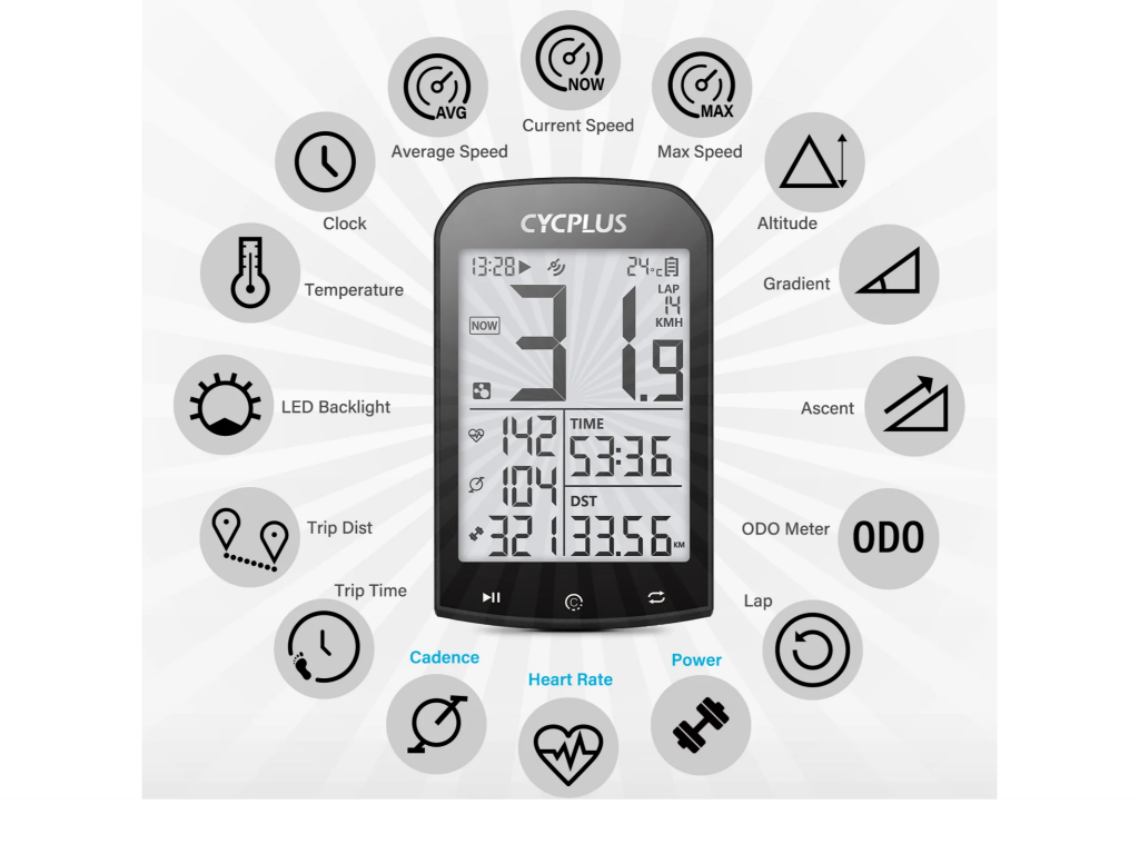 Ciclocomputador GPS M1 2.9" Cycplus