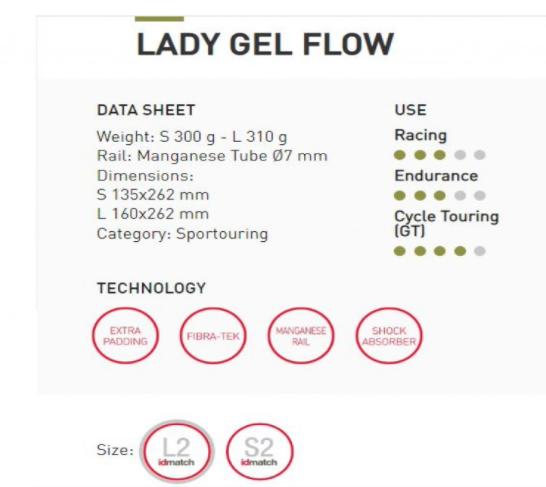 Sillin LADY Gel TM Flow Selle Italia
