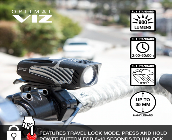 Combo Luz Delantera y trasera Lumina Micro 900 / Vmax+ 150 Nite Rider