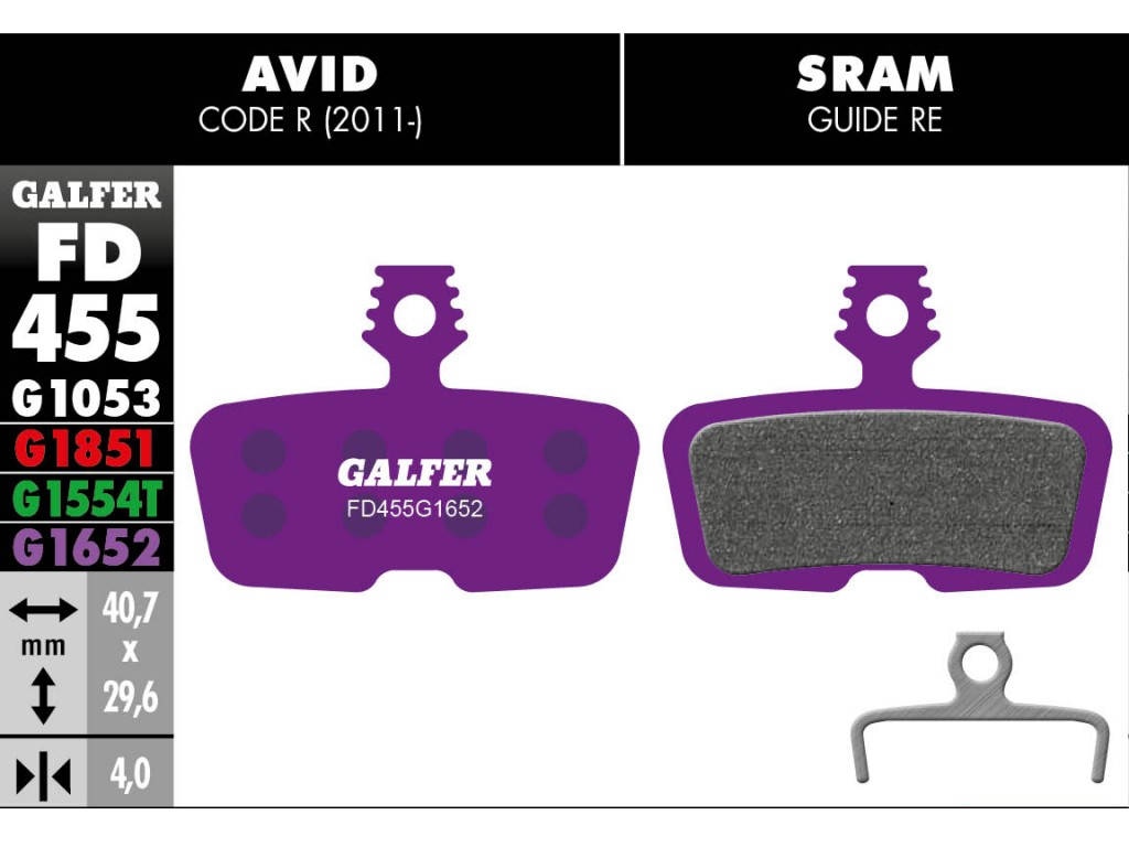 Pastilla De Freno Galfer Sram Avid RSC Guia RE E-Bike