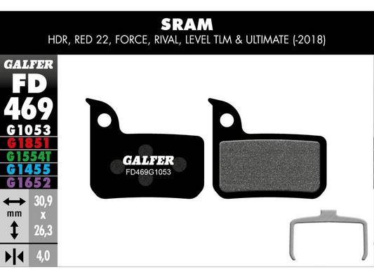 Pastilla De Freno Galfer Sramred Force Rival Level TLM Standard