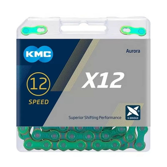 Cadena KMC X12 12v Aurora Green