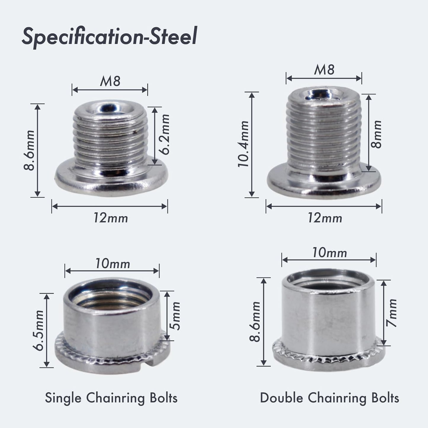 Tornillo parra platos y biela shimano M8x8 y M8x6mm 1pc