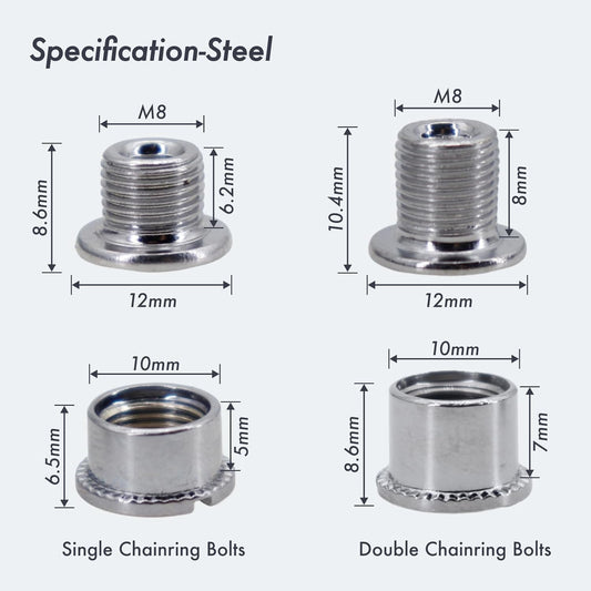 Tornillo parra platos y biela shimano M8x8 y M8x6mm 1pc