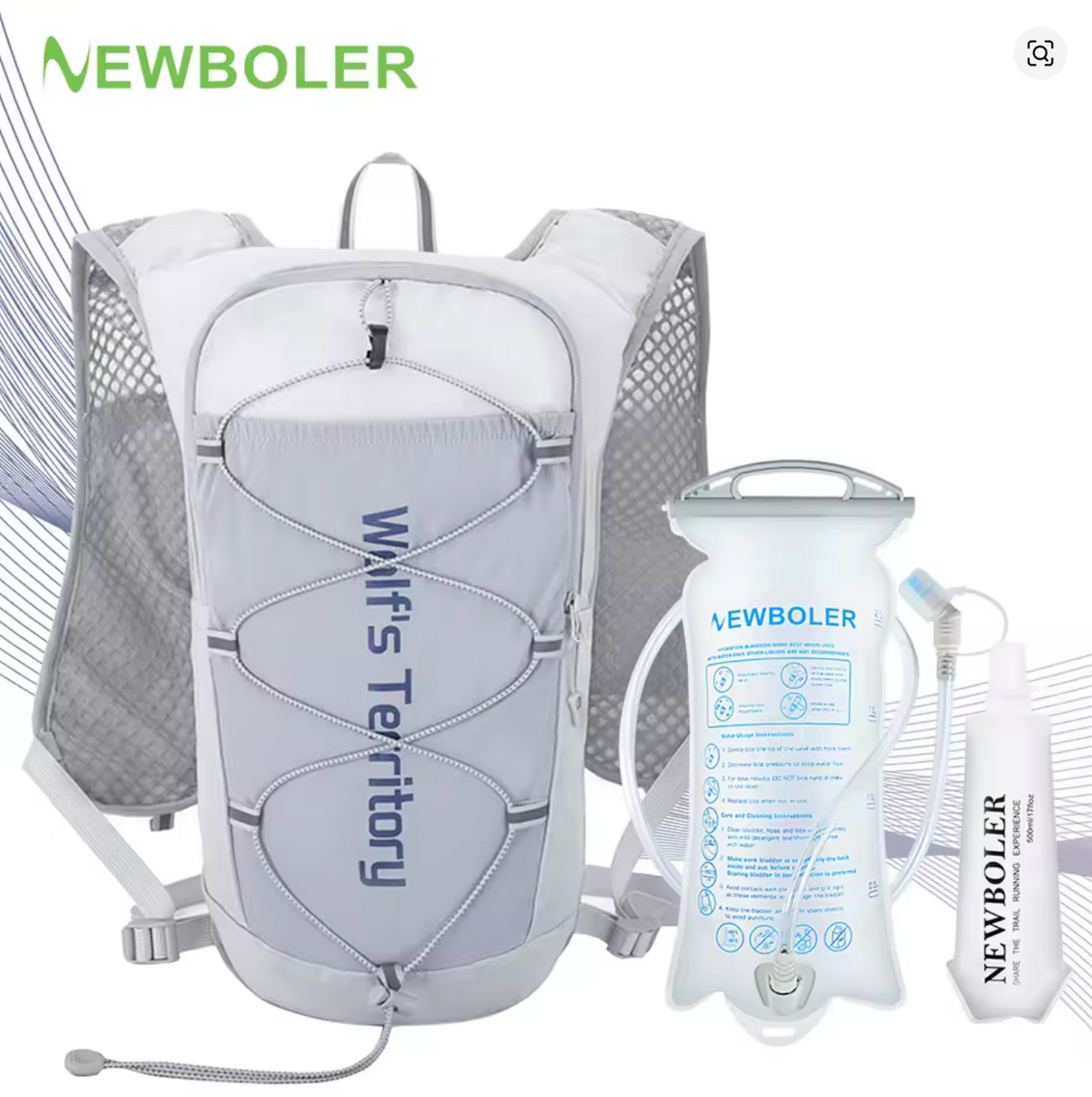 Bolso con hidratación Newboler con vejiga y 1 Flask