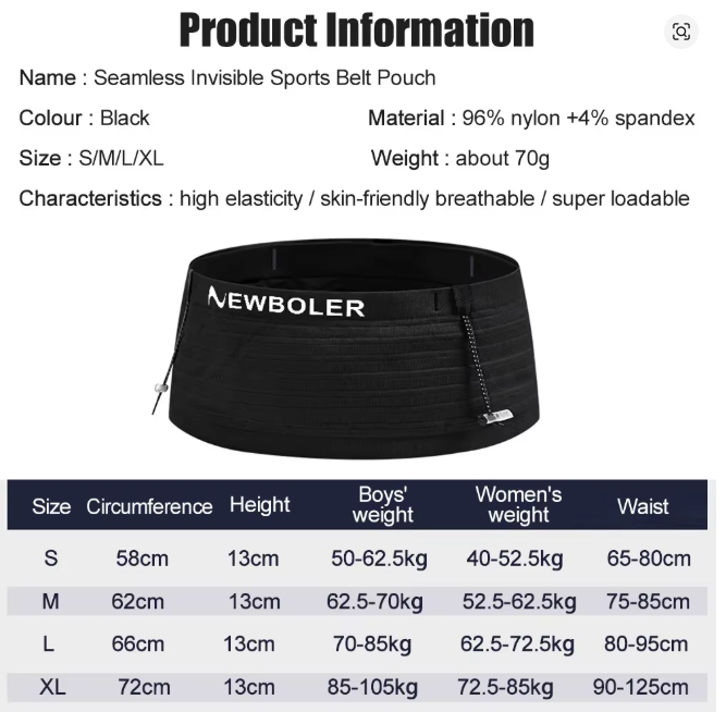 Cinturon Running New Boler con Flask y porta numero 500ml