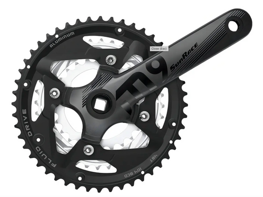 Plato y biela triple para 9v Sunrace 48-36-26 M918