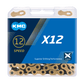 Cadena KMC X12 12v Dorada con negro
